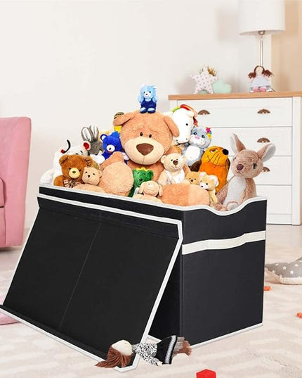 VICTOR'S Toy Storage Organizer - Extra Large Toy Box Chest Storage Boxes Bins Baskets for Kids, Boys, Girls, Nursery Room, Playroom (New Black) - LeafyLoom