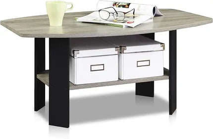 Furinno Simple Design Coffee Table, Dark Brown - LeafyLoom