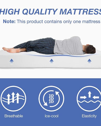 6/8/10/12 inch Gel Memory Foam Mattress for Cool Sleep & Pressure Relief, Medium Firm Mattresses CertiPUR-US Certified/Bed-in-a-Box/Pressure Relieving (8 in, Queen) - LeafyLoom