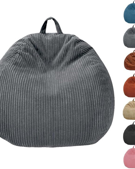 Bean Bag Chairs Cover (No Filler),Bean Bag Cover,Bean Bag for Kids,Adults,Teens-Large 36 x 45 inches Gray Bean Bags - LeafyLoom