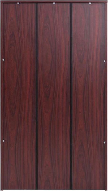 STARY 5 Shelf Mahogany Bookcase 60 inch Tall Wood Bookshelf for Bedroom - LeafyLoom