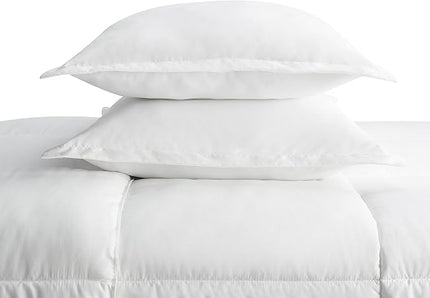 SERTA Simply Clean Ultra Soft Hypoallergenic Solid 3 Piece Comforter Set, Full/Queen, White - LeafyLoom