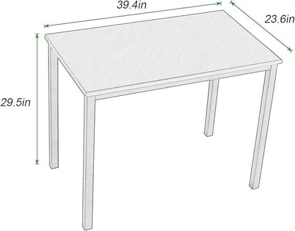 SogesGame Small Computer Desk, 39.4 inches Small Office Desk Computer Table Study Writing Desk Workstation for Home Office,Teak Black - LeafyLoom