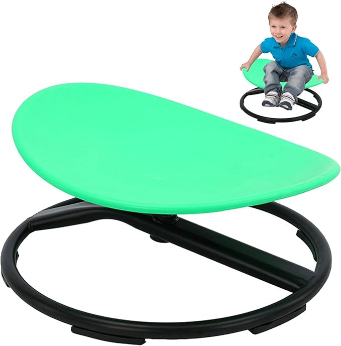 Sit and Spin Spinning Chair for Kids,Kids Swivel Sensory Chair,Sensory Spin Chair Seat Activity Toy for Kids,Training Body Coordination,Metal Base Non-Slip Wobble Chair Sitting Comfortably - LeafyLoom