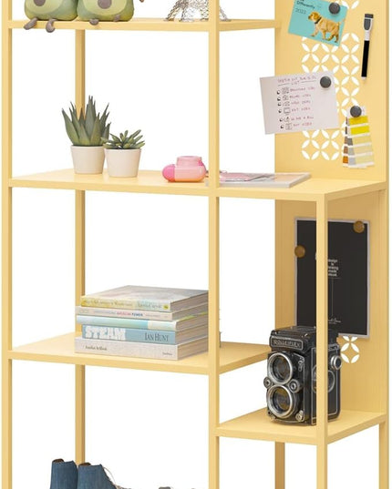 Mr. Kate Annie Metal Bookcase, Sunny Yellow - LeafyLoom
