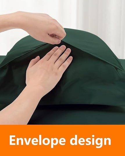 California King Size Comforter Set - 3 Pieces, 1 Reversible Comforter and 2 Pillowcases,Soft Quilted Warm Fluffy Cooling Bedding for All Season,Green - LeafyLoom