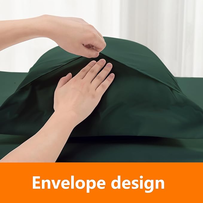 Queen Size Comforter Set - 3 Pieces, 1 Reversible Comforter and 2 Pillowcases,Soft Quilted Warm Fluffy Cooling Bedding for All Season,Green - LeafyLoom