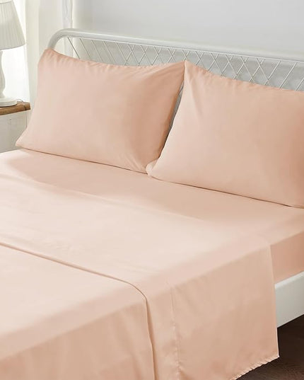 Anluoer King Comforter Set, Pink Tufted Bed in a Bag 7 Pieces with comforters and sheets, All Season Bedding Sets with 1 Comforter, 2 PillowShams, 2 Pillowcases, 1 Flat Sheet, 1 Fitted Sheet - LeafyLoom