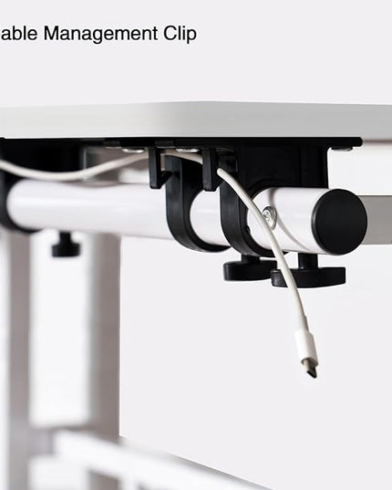 soges Mobile Laptop Sit-Stand Desk, Height Adjustable Standing Tiltable Top Desk, 31.5 inch Stand Up Computer Desk for Home Office, Small Rolling Desk with Cup Holder for Small Space, White - LeafyLoom