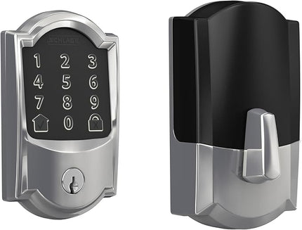 Schlage Encode Smart WiFi Deadbolt with Camelot Trim In Bright Chrome SchlageLockCompany