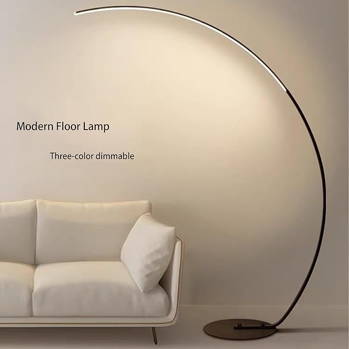 LED Floor Lamp with 3 Color Temperatures, Arc Floor Lamps Modern Standing Tall Lamp with Remote Control Reading Floor Lamp for Bedroom Office Classroom - LeafyLoom
