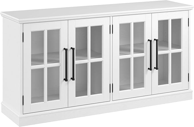 Bush Furniture Westbrook 60W TV Stand for 75 Inch TV in White Ash | Living Room Entertainment Center with Storage - LeafyLoom