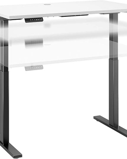 Bush Business Furniture Move 60 Electric Ergonomic Sit-Stand Computer Table for Home and Professional Office, 48W x 24D, White - LeafyLoom