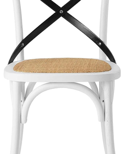 Modway Gear Side Set of 2, Two Dining Chairs, White Black - LeafyLoom