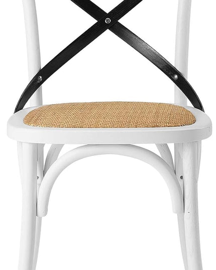 Modway Gear Side, Dining Chair, White Black - LeafyLoom