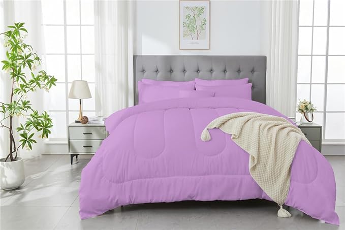 3 Piece Solid Color All Season Bedding Comforter Set Microfiber Soft Lightweight Bedding Set for Kids Teens Adults Room Decor with 1 Comforter and 2 Pillowcases Full - LeafyLoom
