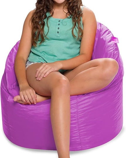 Posh Creations Structured Comfy Seat for Playrooms and Bedrooms, Large Bean Bag Chair, Sonoma Lounger, Purple - LeafyLoom