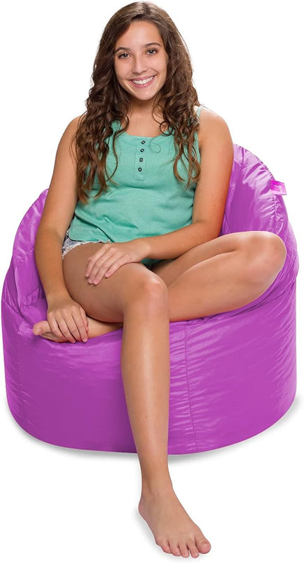 Posh Creations Structured Comfy Seat for Playrooms and Bedrooms, Large Bean Bag Chair, Sonoma Lounger, Purple - LeafyLoom