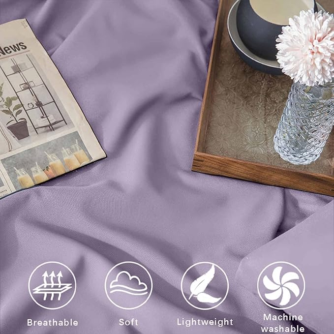 Light Purple Comforter Set Queen Size, 3 Piece Lavender Aesthetic Modern Bedding Set - Soft & Lightweight All Season Microfiber Down Alternative Bed Comforter with 2 Pillow Shams for Women Girls - LeafyLoom