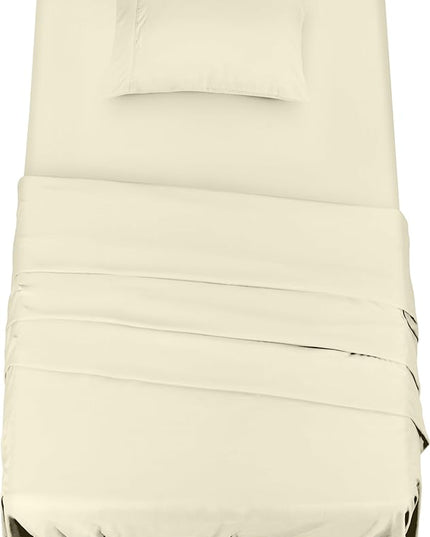 Utopia Bedding Twin Bed Sheets Set - 3 Piece Bedding - Brushed Microfiber - Shrinkage and Fade Resistant - Easy Care (Twin, Ivory) - LeafyLoom