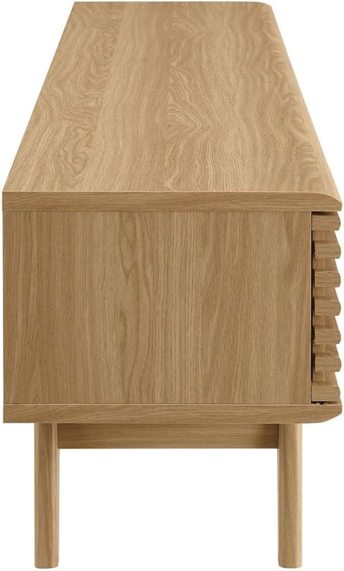 Modway Render Mid-Century Modern Low Profile 70 Inch TV Stand in Oak, 70" - LeafyLoom