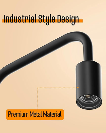 QiMH Industrial Floor Lamp for Living Room, Farmhouse Metal Standing Lamps, Modern Tall Lamp for Bedroom Home Decor(E26 Socket, Foot Switch) - LeafyLoom
