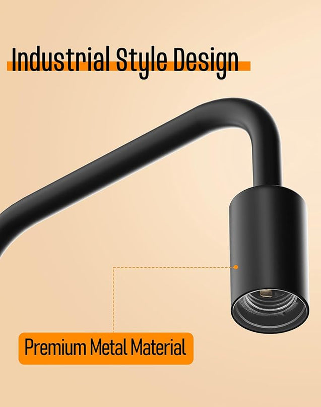 QiMH Industrial Floor Lamp for Living Room, Farmhouse Metal Standing Lamps, Modern Tall Lamp for Bedroom Home Decor(E26 Socket, Foot Switch) - LeafyLoom