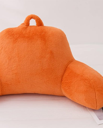 Aimuan Reading Pillow Bed Rest Wedge Large Adult Backrest Pillow with Arms Back Support for Sitting Up in Bed Cushion Incline Rest Sleeping Snoring Pillow, Orange - LeafyLoom