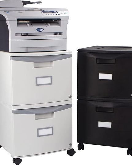 Storex 61314A01C File Cabinet, 1-Pack, Black/Blue - LeafyLoom
