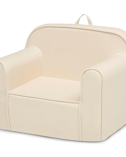 Delta Children Cozee Chair -Foam Kids Chair for Ages 18 Months and Up, Oatmeal - LeafyLoom