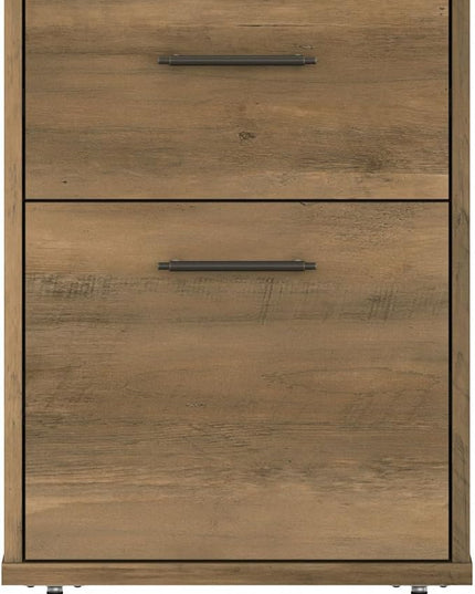 Bush Furniture Key West 2 Drawer Rolling File Cabinet in Reclaimed Pine Mobile Organization for Home Office Small Under Desk Storage on Wheels - LeafyLoom