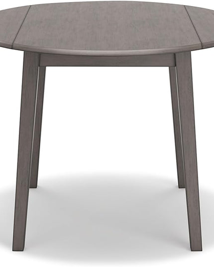 Signature Design by Ashley Shullden Casual Round Dining Small Drop Leaf Table, Seats up to 4, Gray - LeafyLoom