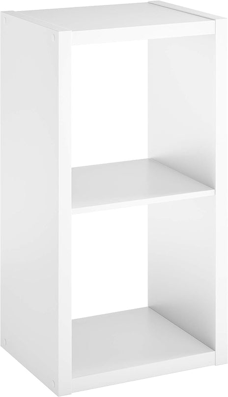 ClosetMaid 2 Cube Storage Shelf Organizer Bookshelf with Open Back, Vertical or Horizontal, Easy Assembly, Wood, White Finish - LeafyLoom