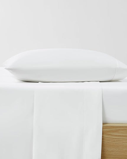 UGG 13579 Alahna Cali King Bed Sheets and Pillowcases 4-Piece Set Luxury Machine Washable Deep Pockets Wrinkle-Resistant Breathable Cozy Comfort Silky Cooling Sheets, California King, White - LeafyLoom