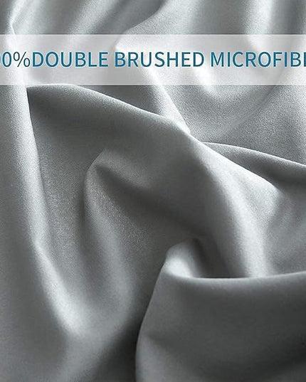 Bed Sheet Set - Brushed Microfiber Bedding - Bedding Sheets & Pillowcases - Deep Pockets - Easy Fit - Breathable & Cooling Sheets - 4 Piece California King Light Gray - LeafyLoom