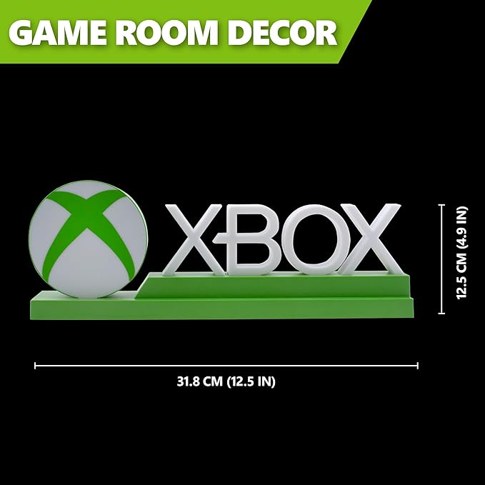 Paladone Green Xbox Icons Light, Dynamic Phasing and Pulsing Light Modes, Officially Licensed Gaming Setup Accessories, 11.8" - LeafyLoom