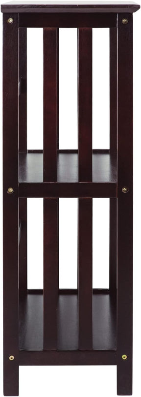 Casual Home Mission Style 3-Shelf Bookcase, Espresso - LeafyLoom