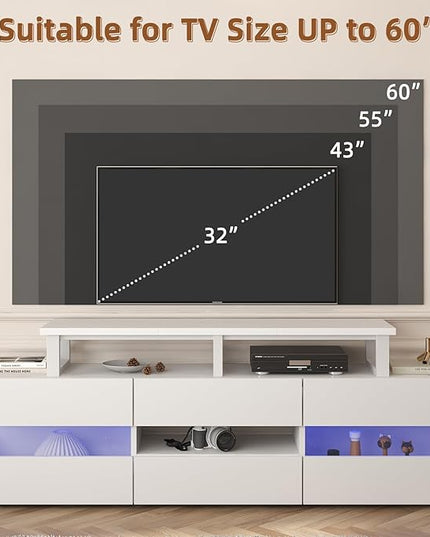 45" Large TV Riser for 32-60 inch TV, TV Riser Stand Shelf with Steel Legs, Tabletop TV Stand Riser for Home Office,White - LeafyLoom