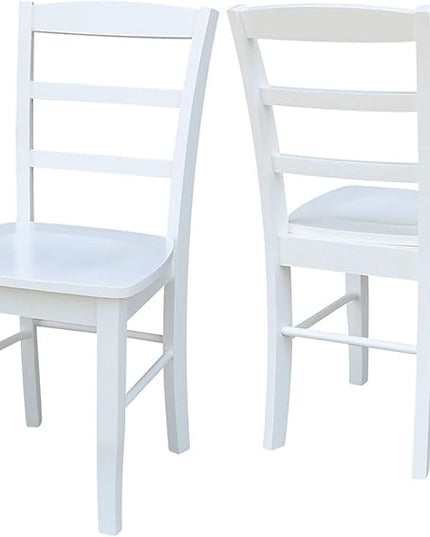 International Concepts Set of Two Madrid Ladderback Dining Chairs, White - LeafyLoom