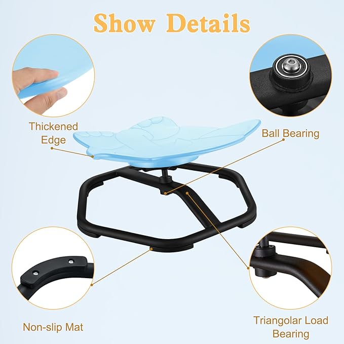 Spinning Chair for Autistic Kids Sit and Spin Chair for Kids Swivel Sensory Chair Elephant Spinning Seat Autism Sensory Chair Items for Sensory Room Training Balance Body Coordination - LeafyLoom