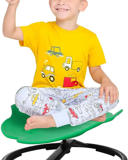 Kids Swivel Chair Wobble Chair for Toddlers Sit and Spin with Autism Spin Sensory Chair Aged 3+ Kids Balance Toys & Games Balance Physical Therapy Equipment - Green - LeafyLoom