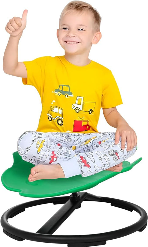 Kids Swivel Chair Wobble Chair for Toddlers Sit and Spin with Autism Spin Sensory Chair Aged 3+ Kids Balance Toys & Games Balance Physical Therapy Equipment - Green - LeafyLoom