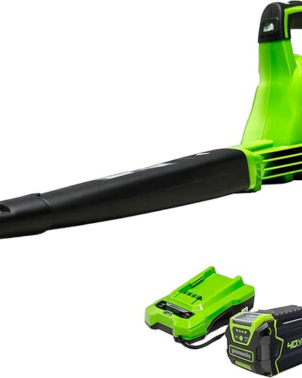 Greenworks 40V (150 MPH / 130 CFM) Cordless Leaf Blower, 4.0Ah Battery and Charger Included - LeafyLoom