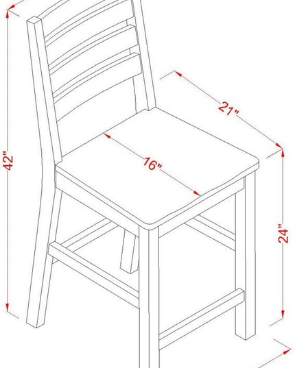 East West Furniture PBCF3-OAK-W Pub 3 Piece Counter Height Set Contains a Square Wooden Table and 2 Kitchen Dining Chairs, 36x36 Inch, Oak - LeafyLoom