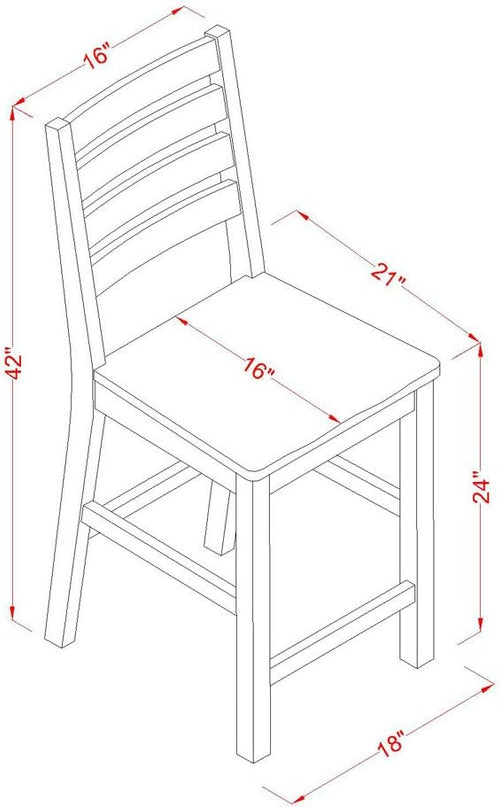 East West Furniture PBCF3-OAK-W Pub 3 Piece Counter Height Set Contains a Square Wooden Table and 2 Kitchen Dining Chairs, 36x36 Inch, Oak - LeafyLoom