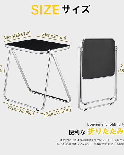 KAIHAOWIN Folding TV Tray Table- Acrylic Foldable Desk No Assembly Required Tiny Desk for Home Office Side Table Small Computer Desk for Small Spaces-Black - LeafyLoom