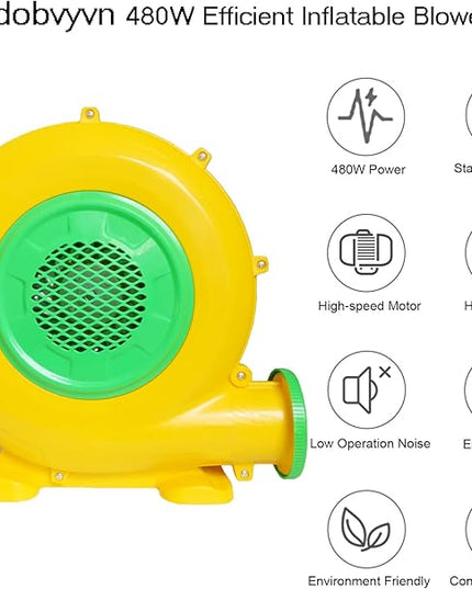 Air Blower 480 Watts, Bounce House Blower for inflatables Jump House, Inflatable Castle and Jump Slides, Efficient and Convenient Commercial Inflatable Blower for Bounce House (Style B-480W) - LeafyLoom