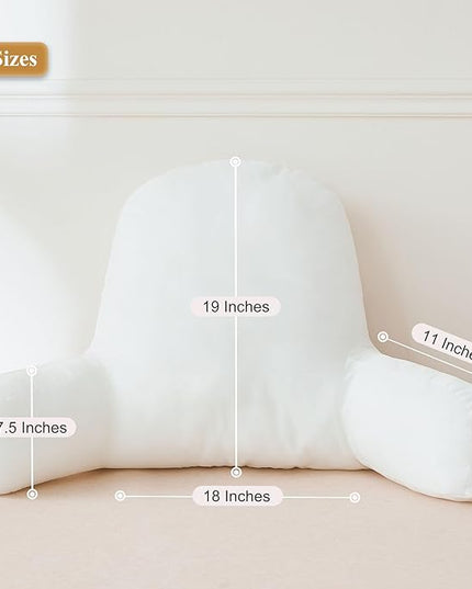 XeGe Reading Pillow Filling (No Cover), Fluffy Backrest Pillow Filler for Bed Sitting Up, Adults Kids Sit Up Back Support Pillow Insert with Arms for Couch Chair Car Home Decoration, Shredded Foam - LeafyLoom