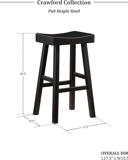 Lexicon Bar Table Set for 3, Small Kitchen table set Kitchen Island Table with 3 Saddle Bar Stools, 4 Piece Dining Table Set for Breakfast Nook, Living Room, Apartment, Pub Height, Black - LeafyLoom
