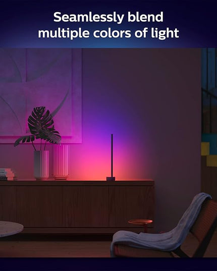 Philips Hue Signe Smart Table Lamp, Black - White and Color Ambiance LED Color-Changing Light - 1 Pack - Control with Hue App - Works with Alexa, Google Assistant, and Apple Homekit - LeafyLoom